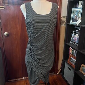 Gibson Latimer Striped Asymmetrical Dress